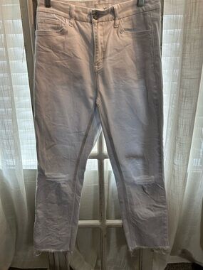 VERVET White Distressed Crop Jeans 29 waist soft white denim